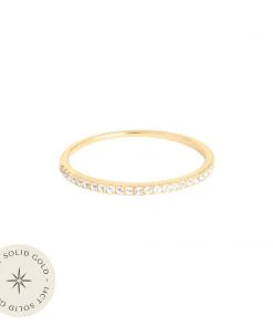 Astrid & Miyu Best Sellers Topaz Eternity Ring In Solid Gold