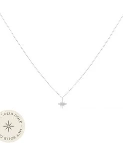 Astrid & Miyu Necklaces Twilight Pendant Necklace In Solid White Gold
