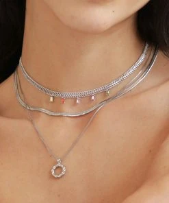 Astridandmiyu Spectrum Necklace In Silver Sale