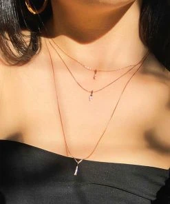 Astrid & Miyu Fine Box Chain 40cm In Rose Gold Sale