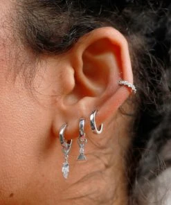 Astridandmiyu Star & Stones Earring Charm In Silver