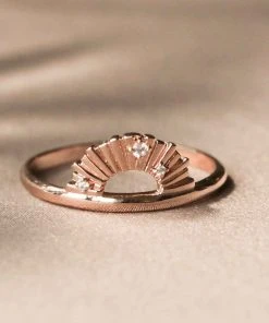 Astridandmiyu Sale Sunbeam Crystal Ring In Rose Gold 8 Astridandmiyu Sale Sunbeam Crystal Ring In Rose Gold