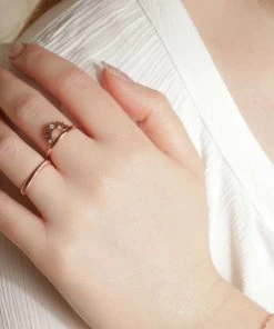 Astridandmiyu Sale Sunbeam Crystal Ring In Rose Gold