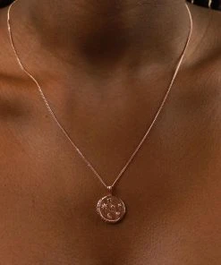 Astrid & Miyu Necklaces Taurus Zodiac Pendant Necklace In Rose Gold