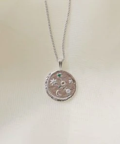 Astrid & Miyu Zodiac Necklaces Taurus Zodiac Pendant Necklace In Silver
