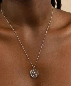 Astrid & Miyu Zodiac Necklaces Taurus Zodiac Pendant Necklace In Silver