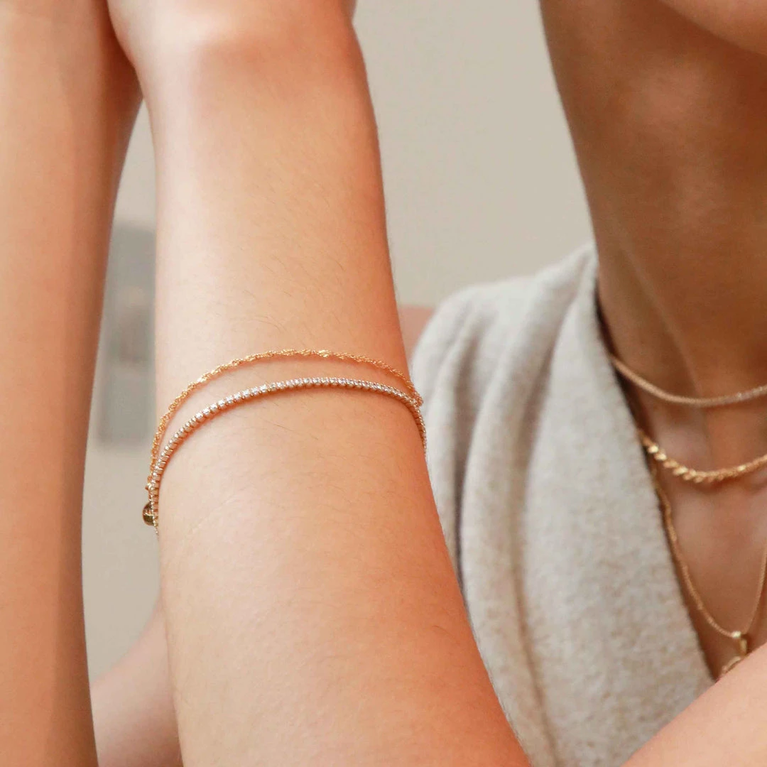 Astrid & Miyu Bracelets Tennis Chain Bracelet In Gold 4 Astrid & Miyu Bracelets Tennis Chain Bracelet In Gold