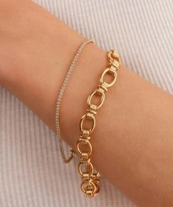 Astrid & Miyu Bracelets Tennis Chain Bracelet In Gold 10 Astrid & Miyu Bracelets Tennis Chain Bracelet In Gold