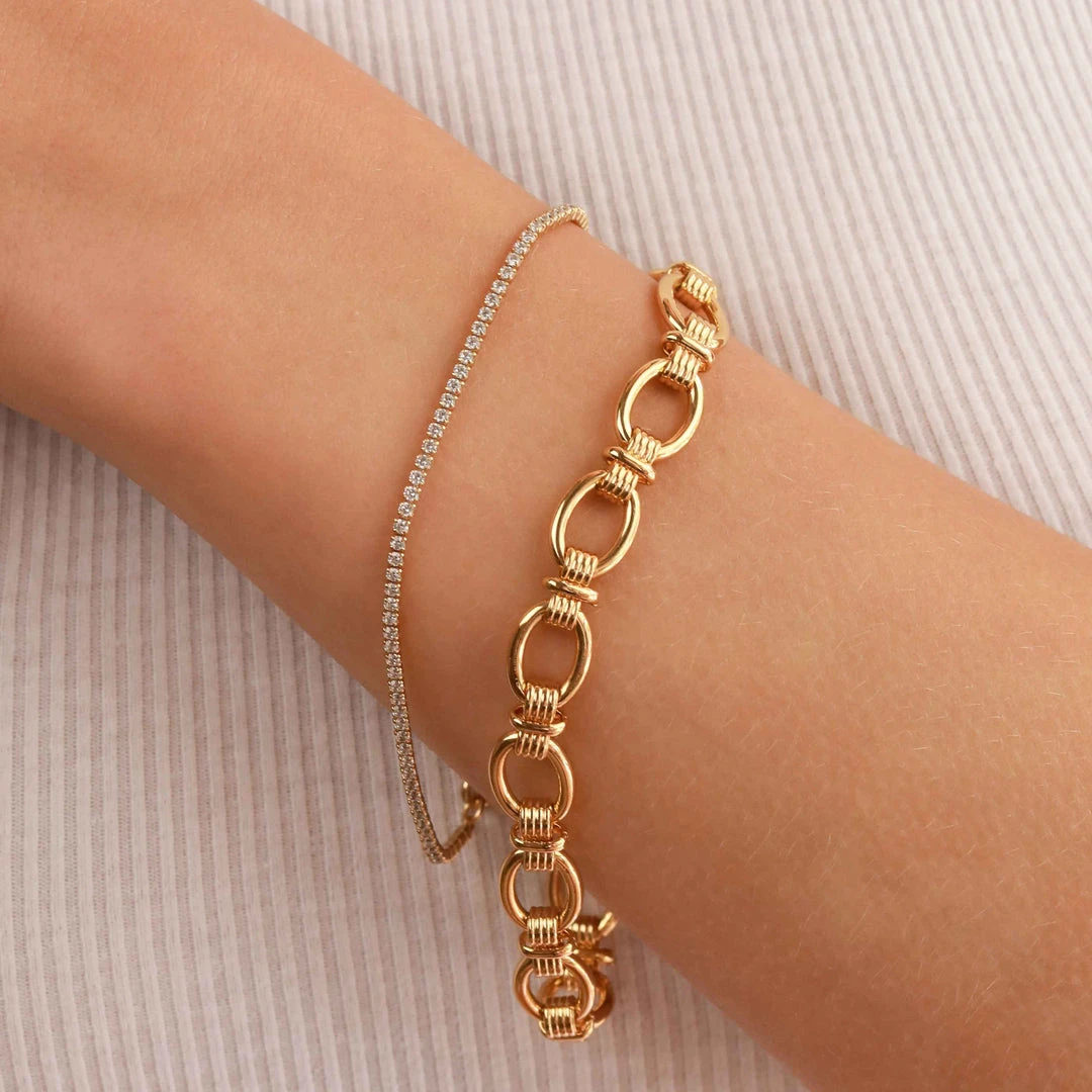 Astrid & Miyu Bracelets Tennis Chain Bracelet In Gold 6 Astrid & Miyu Bracelets Tennis Chain Bracelet In Gold