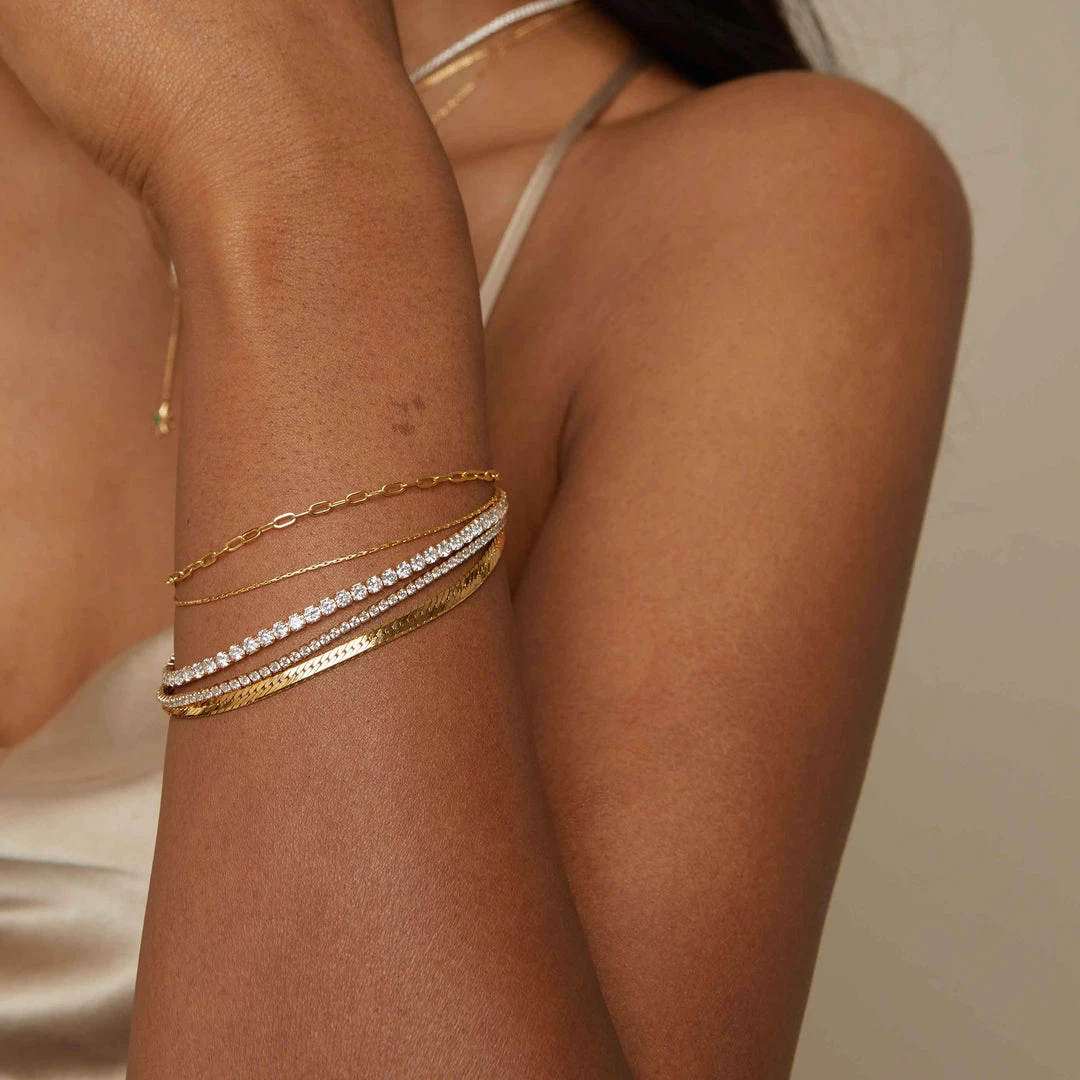 Astrid & Miyu Bold Tennis Chain Bracelet In Gold Bracelets 6 Astrid & Miyu Bold Tennis Chain Bracelet In Gold Bracelets
