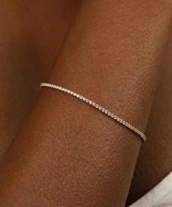 Astrid & Miyu Bracelets Tennis Chain Bracelet In Rose Gold