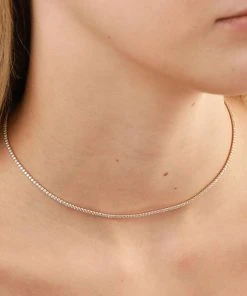 Astrid & Miyu Tennis Chain Necklace In Gold Necklaces