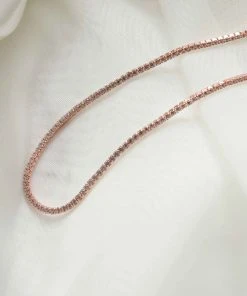 Astrid & Miyu Tennis Chain Necklace In Rose Gold