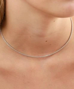 Astrid & Miyu Necklaces Tennis Chain Necklace In Silver