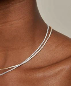 Astrid & Miyu Necklaces Tennis Chain Necklace In Silver 13 Astrid & Miyu Necklaces Tennis Chain Necklace In Silver
