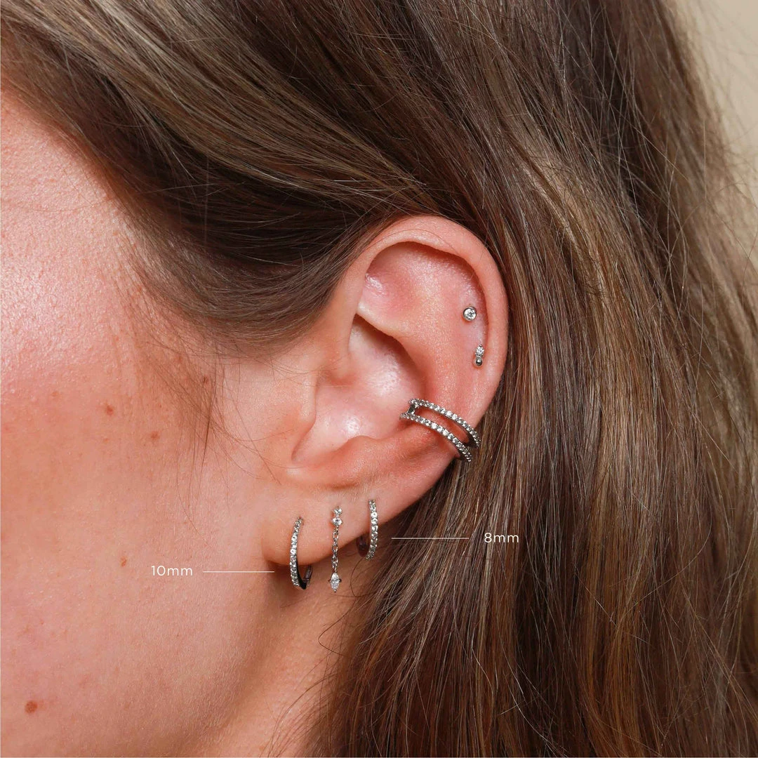 Astrid & Miyu Topaz Hoops In Solid White Gold Earrings 10 Astrid & Miyu Topaz Hoops In Solid White Gold Earrings