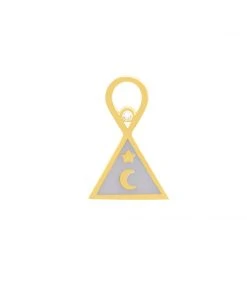 Astridandmiyu Sale Triangle & Enamel Earring Charm In Gold