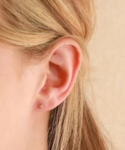 Astrid & Miyu Twilight Star Stud Earrings In Rose Gold