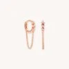 Astrid & Miyu Twilight Chain Huggies In Rose Gold Earrings
