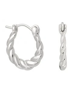 Astrid & Miyu Twisted Mini Hoops In Silver