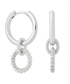 Astridandmiyu Sale Wreath Charm Hoops In Silver