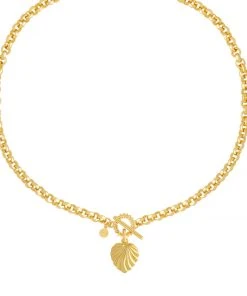 Astridandmiyu Wreath T-Bar Chunky Necklace In Gold Sale