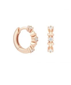 Astridandmiyu Wreath Crystal Huggies In Rose Gold Sale