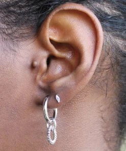 Astridandmiyu Sale Wreath Charm Hoops In Silver